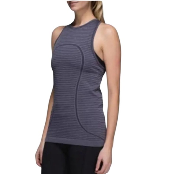 Lululemon Run: Swiftly Tech Tank- High Neck Striped Athletic Tank- Size 4 - Picture 4 of 10